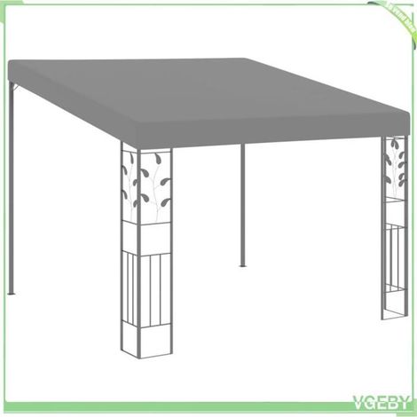 Belvédère à montage mural - FAFEICY - 48000 - 3 x 3 x 2,5 m - Anthracite - Acier enduit polyester (1/5)