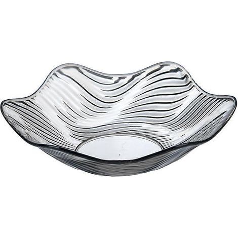 Assiette à fruits en plastique à motif floral, porte-noix, porte-bonbons, saladier pour la maison (gris)-25.80X25.80X6.80CM-Grey (1/4)