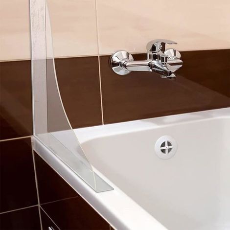 Lot de 2 grands protecteurs anti-éclaboussures en acrylique transparent pour salle de bain (1/4)