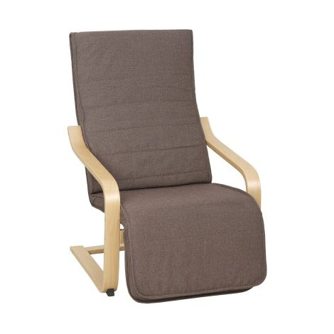 Fauteuil Luxe Confort et Relaxation avec Repose-Pied Réglable 94 x 66,5 x 100 cm cm Bois Massif Marron (1/5)