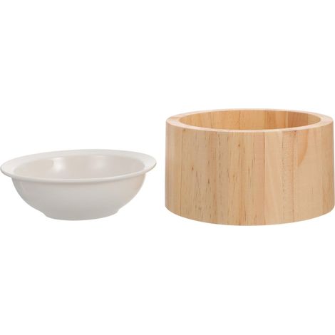 Elevated Ceramic Cat Bowl with Food and Water Holder, Protective Design to Prevent Vomiting, for Cats and Small Dogs (1/5)