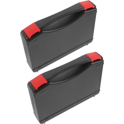 Petite Boîte à Outils en Plastique Noire, Lot de 2, Format Compact Organisateur de Boîte à Outils, Protection des Outils, Facile à Transporter, Mallette de Rangement Pratique (1/5)