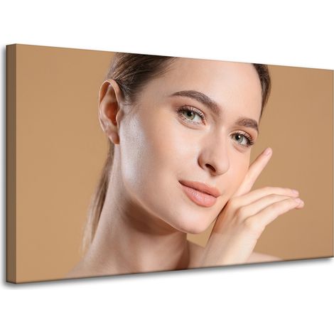 Lienzo impreso con la imagen de una mujer hermosa de tez clara, 100x60 pulgadas.
