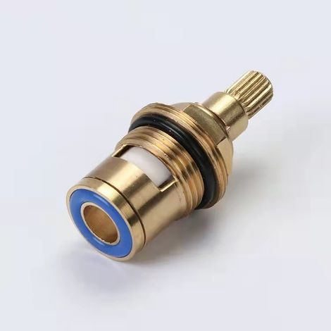 Cartucho de grifo cerámico AIDUCHO, 20 dientes, cartucho de grifo cerámico de latón para baño, grifo mezclador de agua fría y caliente (tipo F, doble rosca, 1 pieza) (1/3)