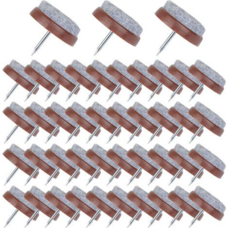 50 Pcs Patin Chaise a Clouer 24mm Tampon Chaise en Feutre pour Protéger Pieds des Meubles Marron (1/5)