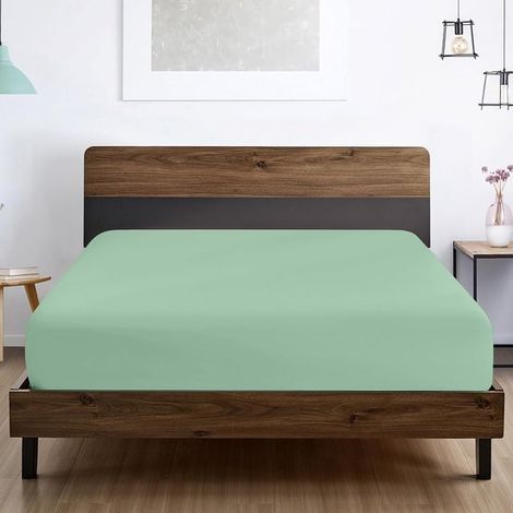 Drap-housse - 120200 cm - Drap plat - Jusqu'à 25 cm d'épaisseur de matelas - Protège-matelas - Super doux - Fibre de bambou - Convient aux matelas de sommier tapissier - Drap de dessous - Ajustement p (1/5)
