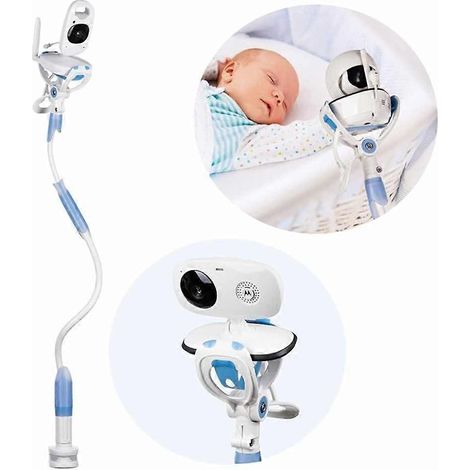 Support flexible pour caméra bébé, support portable pour babyphone avec pince réglable pour berceaux, étagères et commodes, angle de réglage à 360° (1/4)