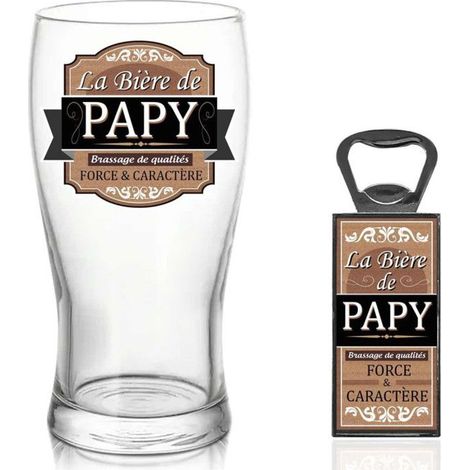 Verre à bière - STC - Coffret Papy Blanc - Verre de qualité - Design élégant - Compatible lave-vaisselle (1/3)