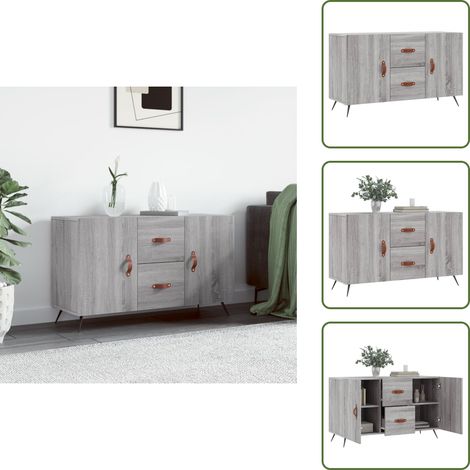 Sideboard Grau Sonoma 100x36x60 cm Holzwerkstoff - Sideboard - Wohnzimmermöbel - Holzmöbel - Grau - Modernes Design (1/5)