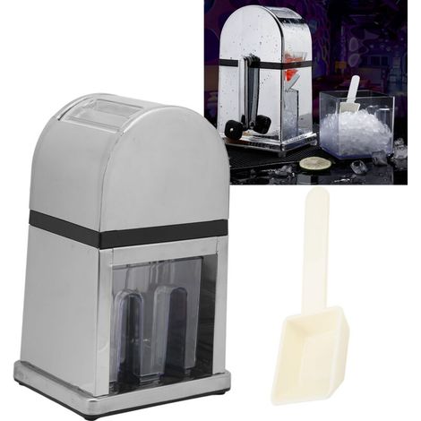 Broyeur à Glaçons Manuel Transparent avec Boîtier Anti-Poussière et Manivelle Ergonomique pour Bar Café Restaurant (1/5)
