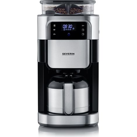 Cafetera con molinillo de goteo, jarra termo 1 L SEVERIN KA 4814 Acero inoxidable cepillado / negro 1000 W (1/5)