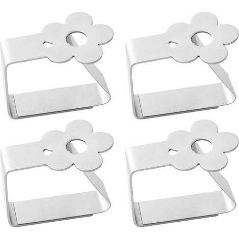 Set of 4 Stainless Steel Tablecloth Clips for Tablecloth, Tablecloth, Tablecloth Clips (Butterfly), Anti-Rust Steel, Silver 2, 6.5  5cm (1/5)