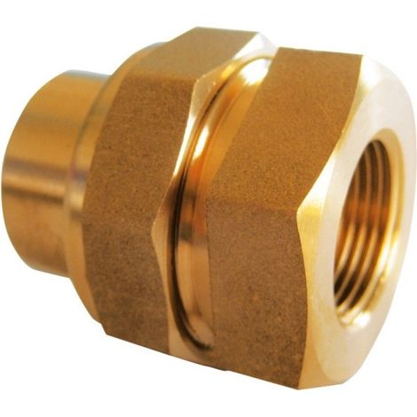 Raccord union égal femelle-femelle 3/8" 3 pièces à visser avec joint sphéro-conique - THERMADOR RU12F
