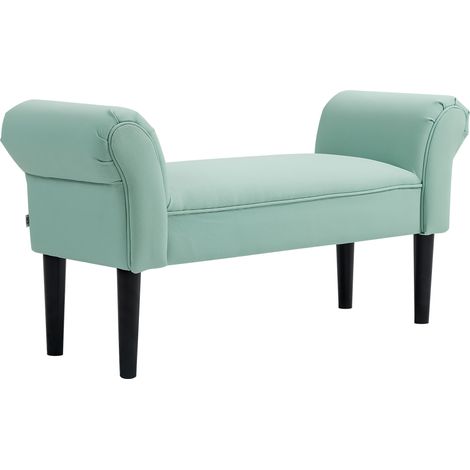 Banc Banquette Mournaval Design Contemporain Accoudoirs Courbés Vert d'Eau Élégante