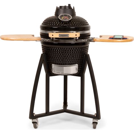 Barbecue kamado céramique compact 16' – Surface de cuisson 34 cm pour 4-6 personnes – Thermomètre Bluetooth VI Smart – Éclairage LED intégré (1/5)