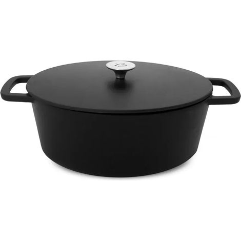 Cocotte en fonte d'aluminium noire diam.20cm + couvercle (1/3)