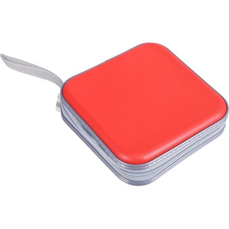 Boîtier de Disque Plastique Rouge 40 emplacements avec Fermeture éclair, étui de Rangement pour CD et DVD adapté à Usage en Voiture et à Domicile (1/5)