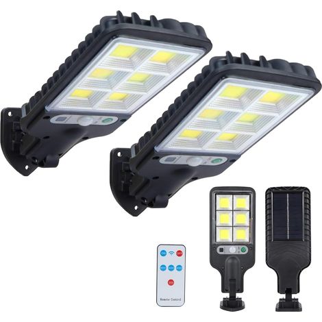 Luci solari per esterni, confezione da 2 luci solari per esterni con sensore di movimento, illuminazione solare per esterni impermeabile con telecomando, luci solari ad alta luminosità per giardino, g