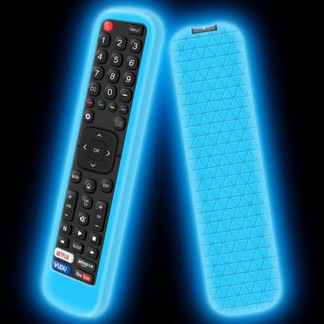 Housse Coque en Silicone Compatible avec Télécommande EN2X27HS EN2BI27H EN2BO27H EN2A27 Control, Antidérapant Étui de Protection pour TV Remote (Glow Blue)