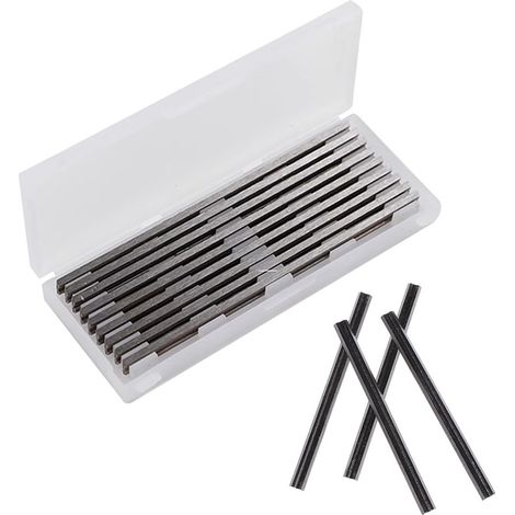 Ouylaf – Lames de raboteuse réversibles HSS 82mm – Lot de 10 – Pour bois dur et composites – Dimensions 82x5.5x1.2mm – Remplacement facile