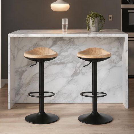 Tabouret de bar chêne en pU ABS Acier 40 x 40 x 84 cm (1/5)