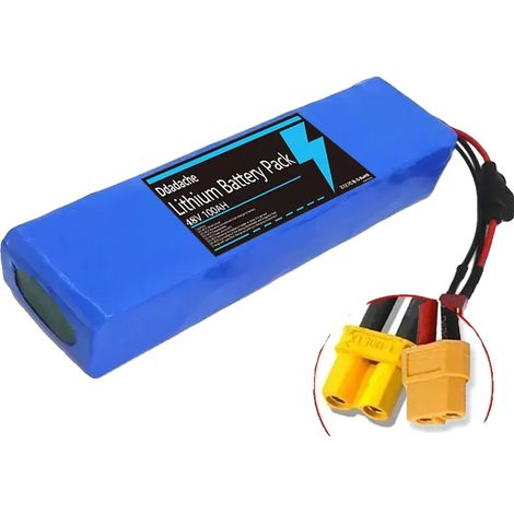 Batería recargable, voltaje nominal de 48 V, tecnología de iones de litio, XT60-XT30 (1/2)