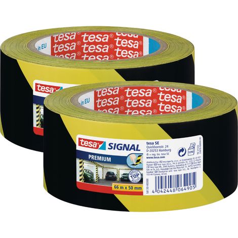 Nastro di segnalazione autoadesivo TESA PREMIUM giallo e nero 66 m x 50 mm x2 (1/5)