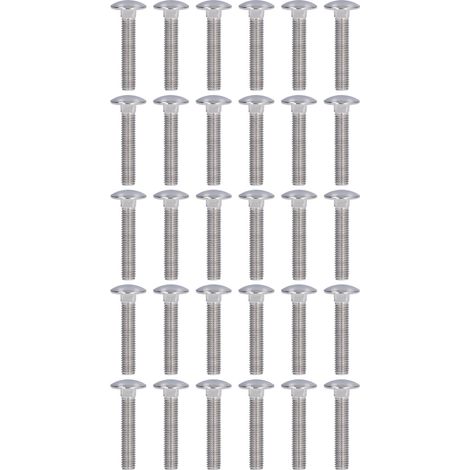 Lot de 30 vis à tête ronde collet carré M10x50 en inox A2-70 pour machines (1/5)
