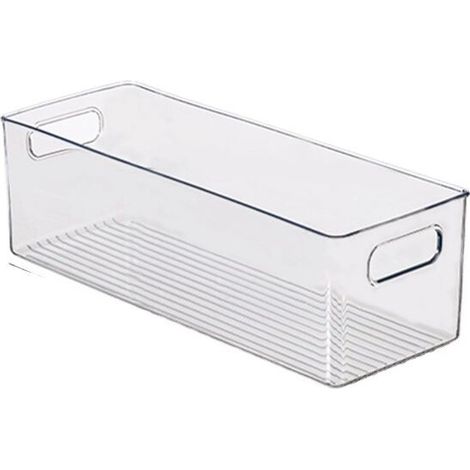 Cabinet/Kitchen Storage Box, Medium Plastic Refrigerator Bin, Long Box, Transparent
