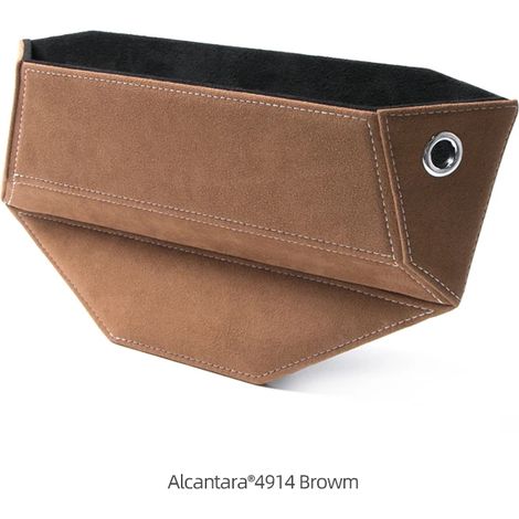 (4914 Marron) Boîte de rangement en Alcantara pour siège auto, bouchon de remplissage, organisateur intérieur pour Audi A3 A4 A5 A6 A7 Q3 (1/5)