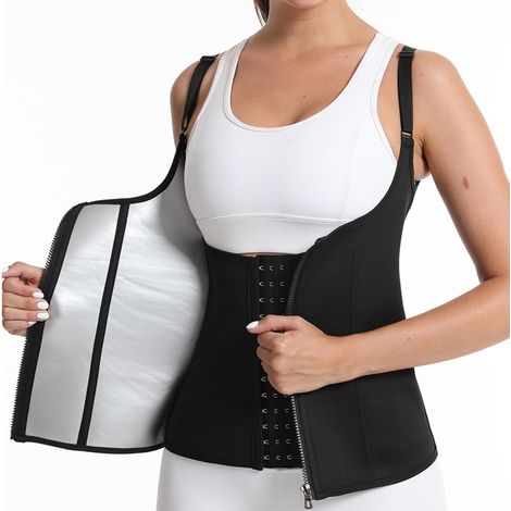 Gilet d'entraînement pour femme à 3 rangées de fermeture à crochets et œillets - Contrôle du ventre - Ceinture de sport post-partum