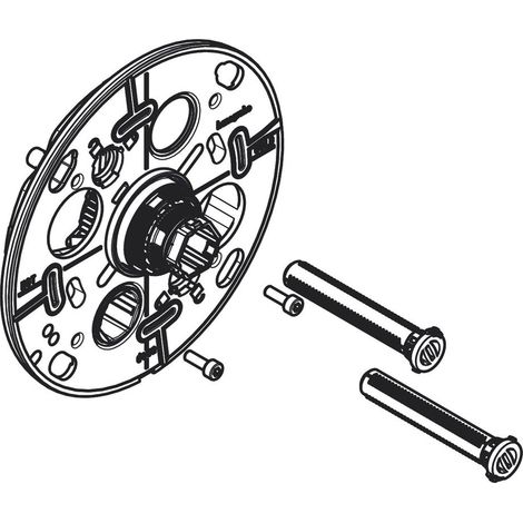 Hansgrohe Trägerrosette S inkl. Stopfen, Schrauben und Ausgleichselement iBox universal 2, 94918000