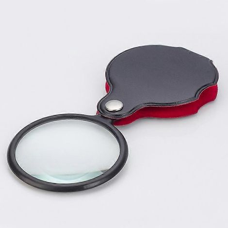 Lot de 3 loupes de lecture 8X mini, portables et pliables, de poche, haute clarté, pour botanistes, avec étui de protection. (1/5)