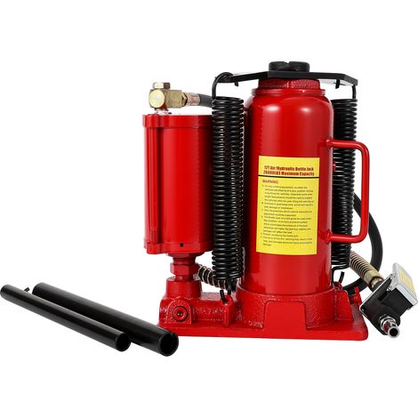 Cric bouteille pneumatique-hydraulique profil bas 12 t – double commande air + pompe manuelle, corps soudé étanche, soupape de sécurité anti-surcharge (1/5)
