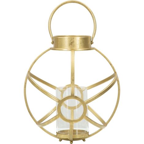 Portacandele Glam Ox Ø29x42,5 cm in Ferro e Vetro Oro (1/5)