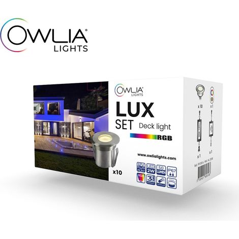 10 Spots LED LUX RGB + Transformateur 30W - 50 000 Heures de Durée de Vie Moyenne - Diametre : 70mm - PLUG & PLAY - Garantie 3 ans