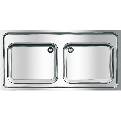 KWC Gewerbespüle, MAXIMA, Edelstahl, 2 Becken, 1200x432x600 mm (1/2)