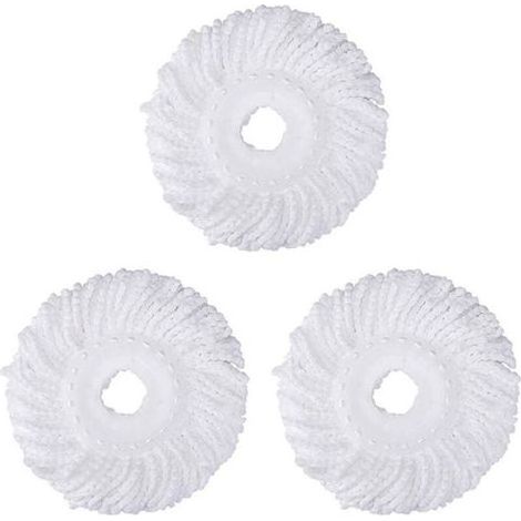 3 Pièces Têtes de Balai Microfibre Rotatives 360°, Diamètre 16 cm, Idéales pour Nettoyage Profond des Sols Lisses et Rugueux (1/5)
