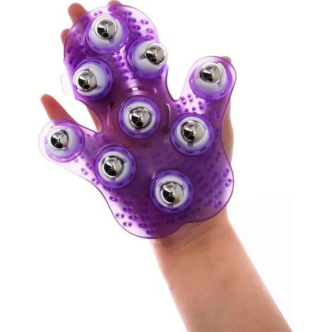 Gants de massage corporel à billes roulantes pour soulager les douleurs musculaires, relaxation et atténuer la cellulite. Appareil de massage pour les mains, la nuque, le dos, les bras et les fesses.