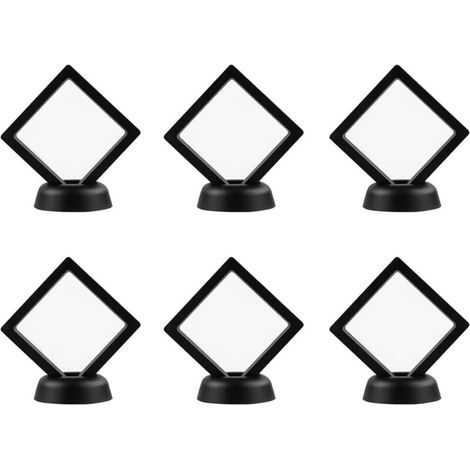 Set di 6 scatole espositive galleggianti 3D trasparenti SEIWEI con base, porta monete per collane, anelli, bracciali, gioielli, medaglioni AA (1/5)