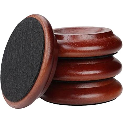 Lot de 4 Patins en Bois Massif pour roulettes de Piano Verticales pour Meubles,canapés,Lits,chaises,roulettes avec Patins en Feutre antidérapants et Anti-Bruit,pour protéger Les planchers en Bois Dur (1/5)