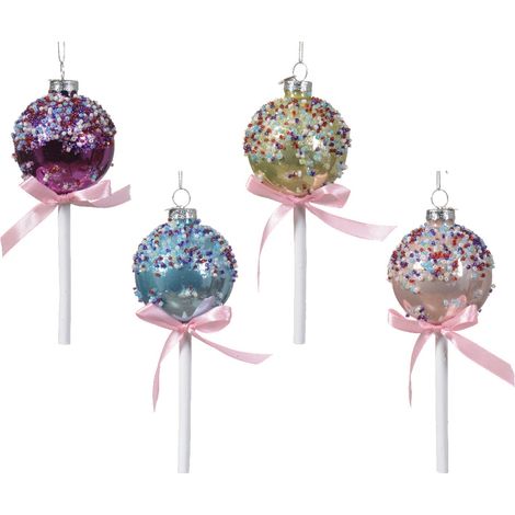 Pendaglio a forma di lecca lecca decorazione per albero di natale, 12 pezzi (1/2)