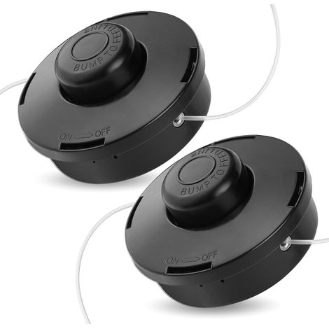 Lot de 2 Tête de débroussailleuse, Filetage M10 x 1,25, Plastique robuste, Pour jardin et pelouse (1/5)