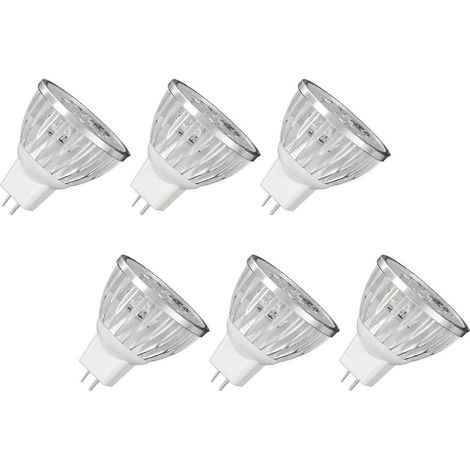 6 x 4-W-dimmbare MR16-LED-Lampen / 3200 K warmweißer LED-Spot / Entspricht 50 Watt / GU5.3-Sockel / 330 Lumen, 60° Abstrahlwinkel (1/5)