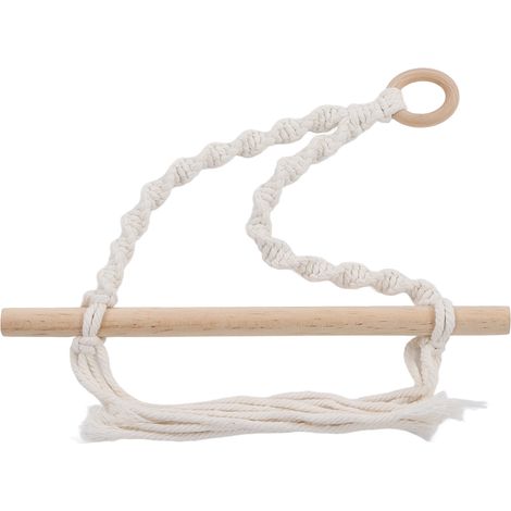 Porte-serviettes suspendu bohème en corde de coton, anti-statique et écologique pour cuisine ou salle de bain. (1/5)