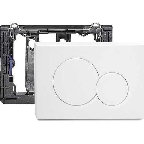 Plaque déclenchement double chasse frontale – Compatible Geberit 115.770.11.5 – Blanc alpin – WC suspendu (1/5)