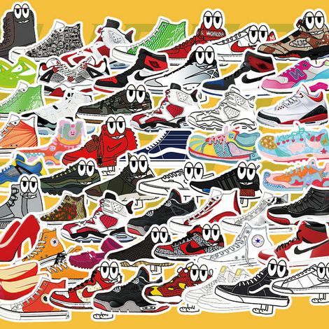 84 Chaopai Sneaker Graffiti-Aufkleber DIY Handyhülle Skateboard w