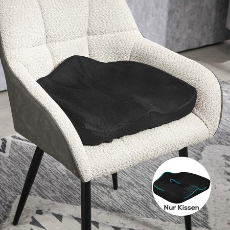 Coussin d'assise ergonomique, housse respirante et antidérapante, 44 x 39 x 13 cm, noir (1/5)