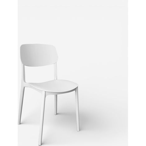 Set 30 sedie moderne in polipropilene eventi living e giardino Rivena - Bianco
