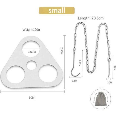 Support de casserole triangulaire suspendu en acier inoxydable pour le camping en extérieur, anneau trépied portable, support de barbecue en acier inoxydable, anneau de pique-nique, crochet pour récha (1/4)